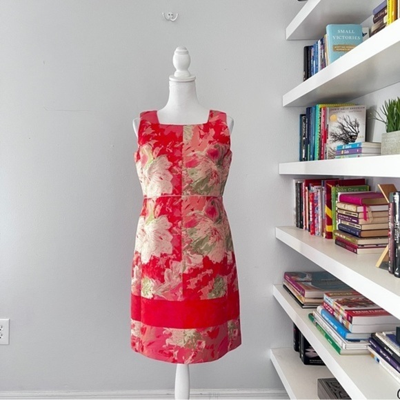 Lafayette 148 Plus Rosebud Coral Sheath Mini Dress size 4 - Picture 1 of 13
